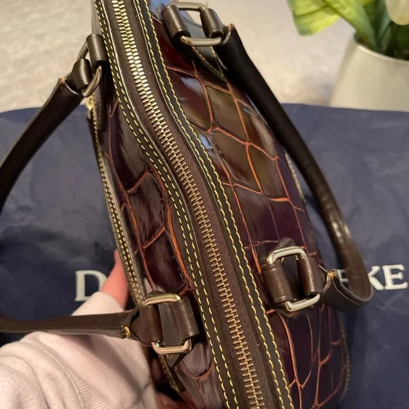 Dooney & Bourke Croc Denison Shaina Satchel - Picture 6 of 16